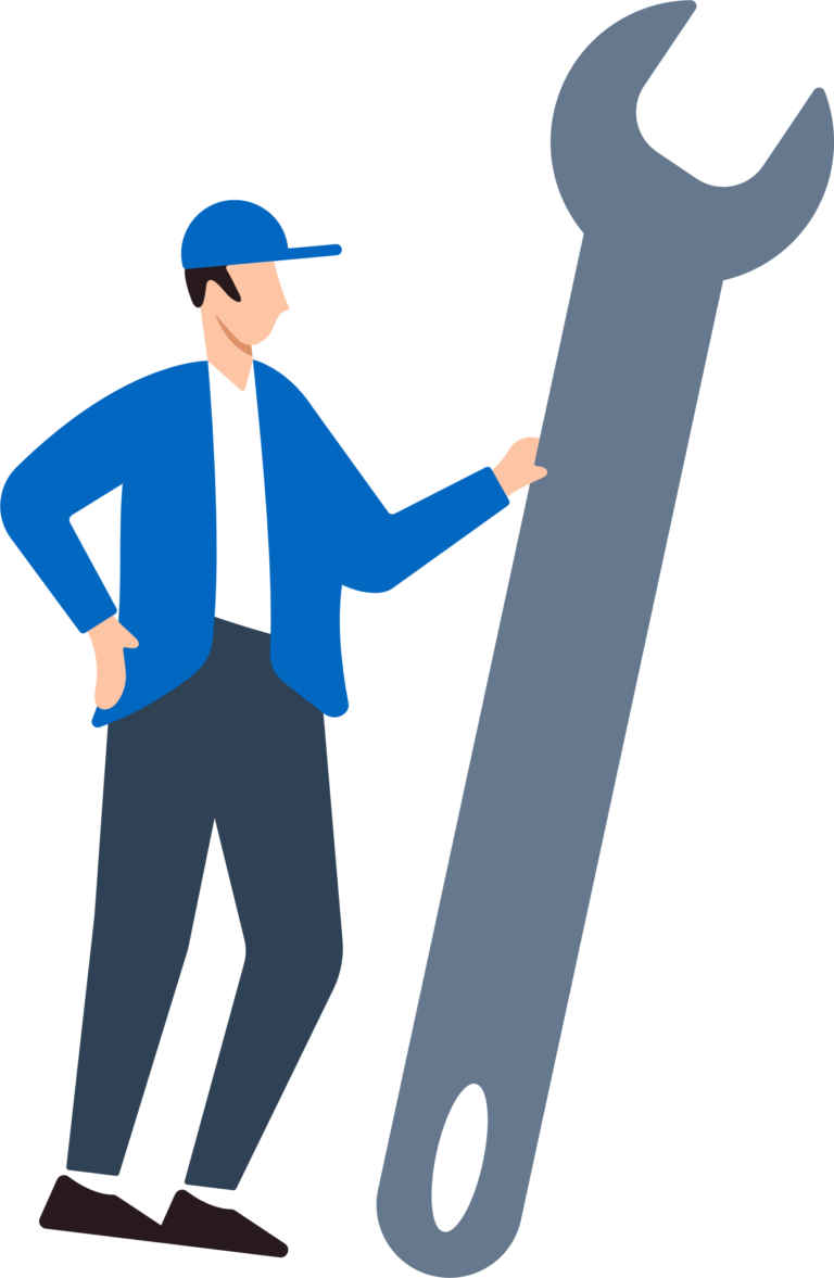 Person Holding Wrench