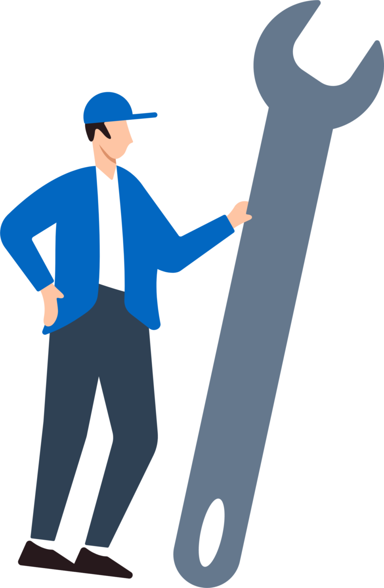 Person Holding Wrench